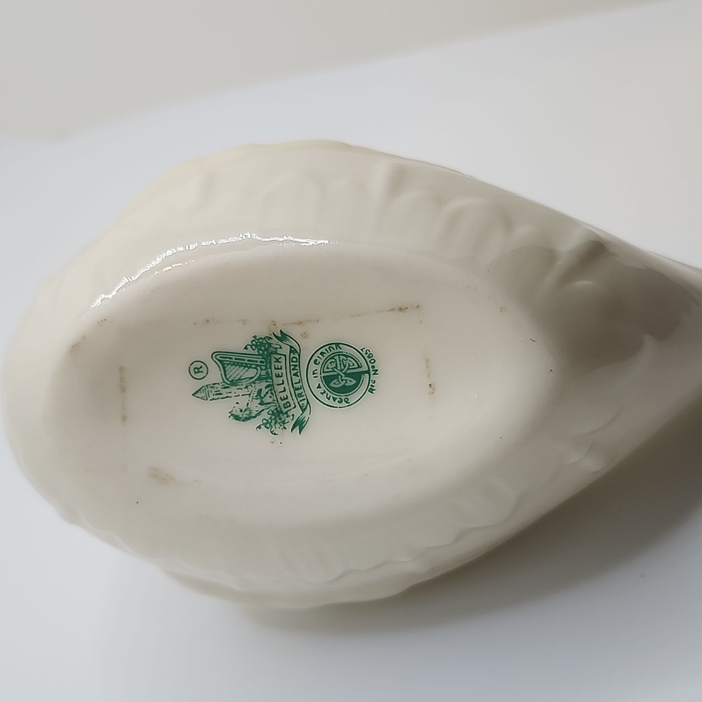 Belleek Swan Porcelain Creamer Figurine Trinket Dish - Picture 4 of 4